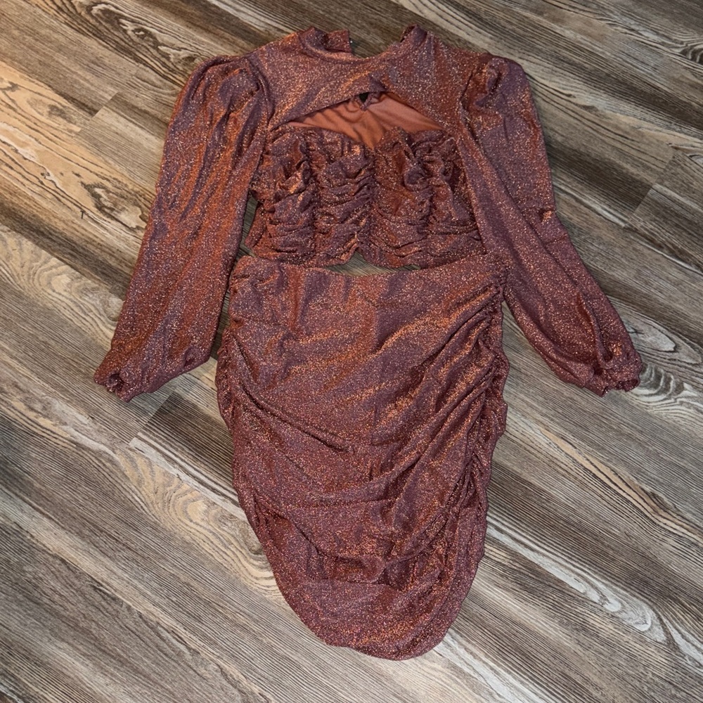 Elegant Pink Glitter Two Piece